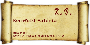 Kornfeld Valéria névjegykártya
